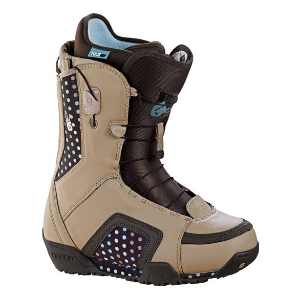 NEW Burton Emerald Womens Snowboard Boots! Tan Brown  Polka Dots  Size 4 5 5.5 6 - Picture 2 of 2